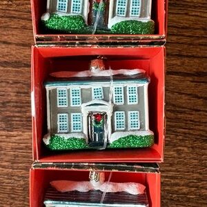 Lot of 3 John Derian Colonial Georgian House Ornaments NRFB